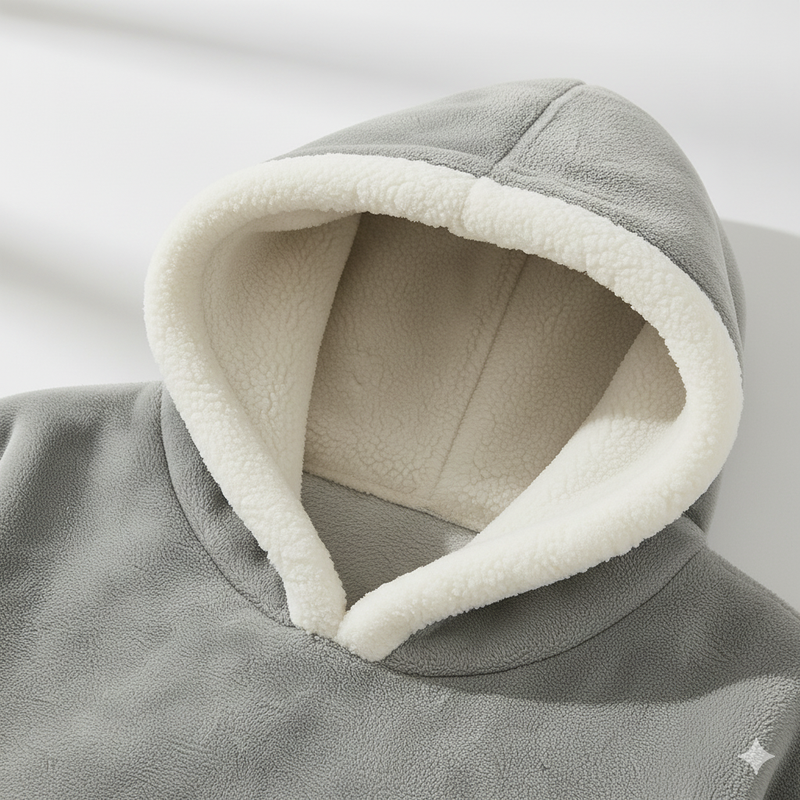 Close-up of soft fleece and sherpa texture